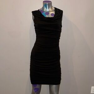 Charlotte Russe Black Ruched Mini Dress